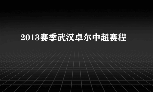 2013赛季武汉卓尔中超赛程