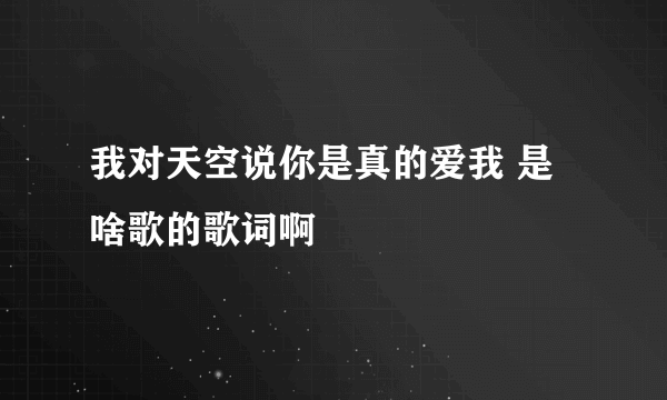 我对天空说你是真的爱我 是啥歌的歌词啊