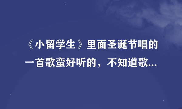 《小留学生》里面圣诞节唱的一首歌蛮好听的，不知道歌名叫什么？