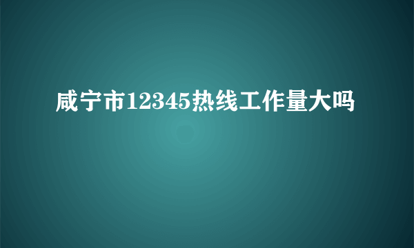 咸宁市12345热线工作量大吗