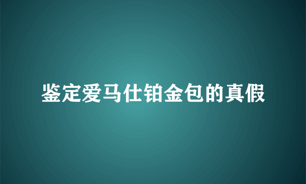 鉴定爱马仕铂金包的真假