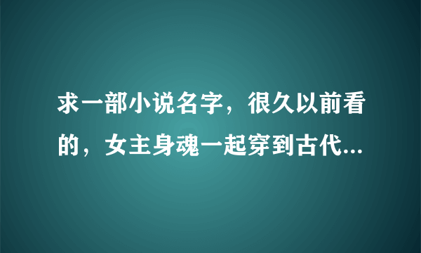 求一部小说名字，很久以前看的，女主身魂一起穿到古代， 女主是做生意的。