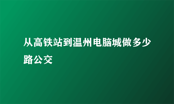 从高铁站到温州电脑城做多少路公交