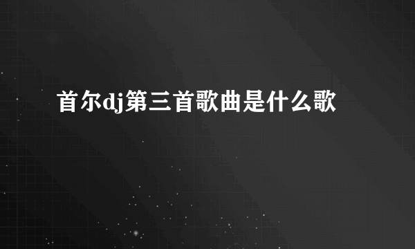 首尔dj第三首歌曲是什么歌