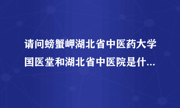 请问螃蟹岬湖北省中医药大学国医堂和湖北省中医院是什么关系，那家医院看病比较好？