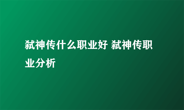 弑神传什么职业好 弑神传职业分析