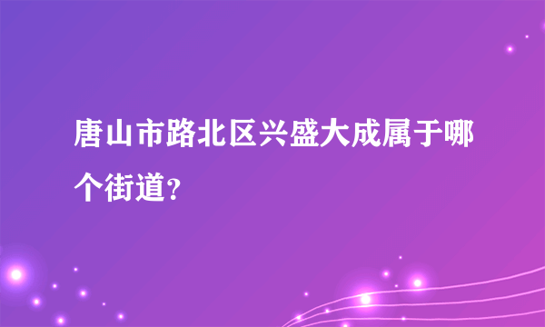 唐山市路北区兴盛大成属于哪个街道？