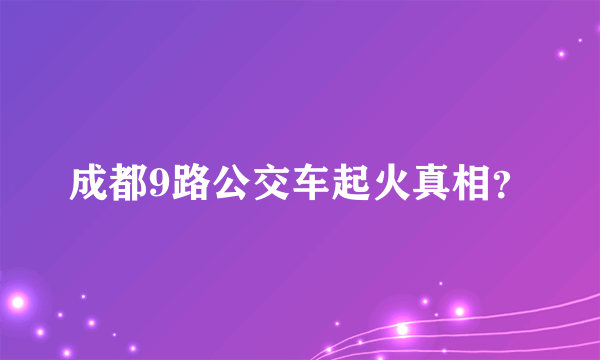 成都9路公交车起火真相？