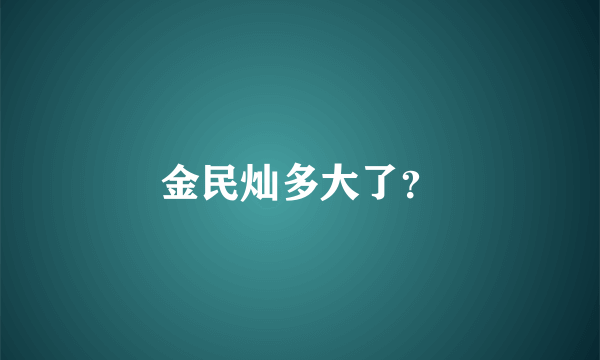 金民灿多大了？