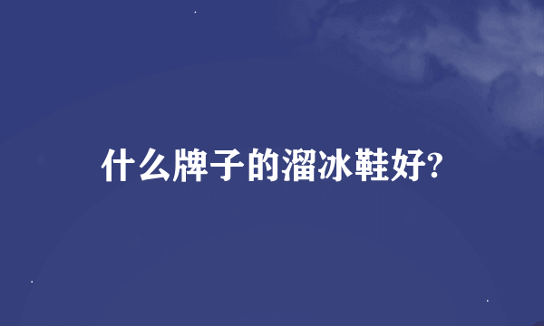 什么牌子的溜冰鞋好?