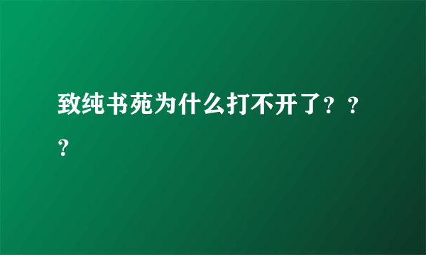 致纯书苑为什么打不开了？？？