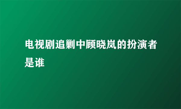 电视剧追剿中顾晓岚的扮演者是谁