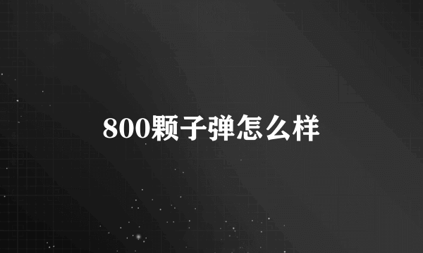 800颗子弹怎么样