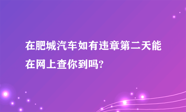 在肥城汽车如有违章第二天能在网上查你到吗?