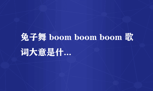 兔子舞 boom boom boom 歌词大意是什么啊？ 或者有高手翻译也行！