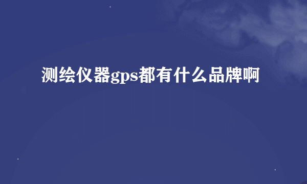 测绘仪器gps都有什么品牌啊