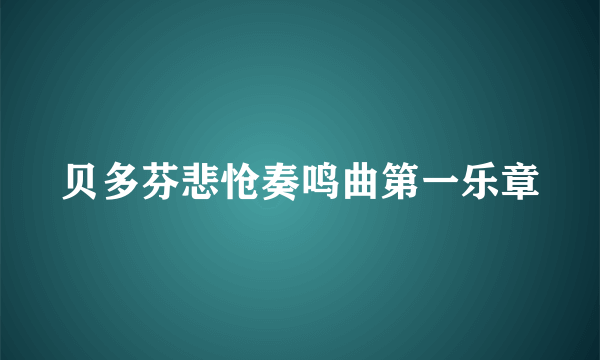 贝多芬悲怆奏鸣曲第一乐章