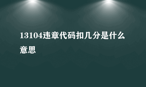 13104违章代码扣几分是什么意思