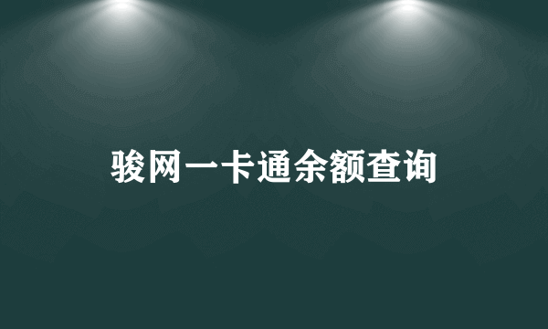 骏网一卡通余额查询