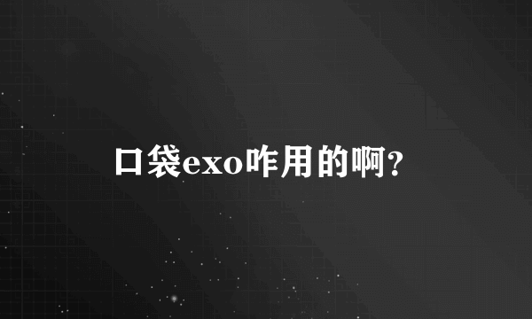 口袋exo咋用的啊？