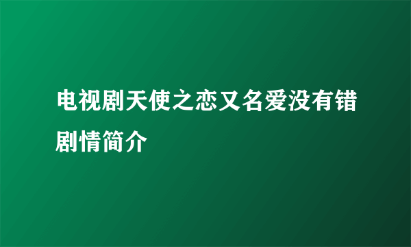 电视剧天使之恋又名爱没有错剧情简介