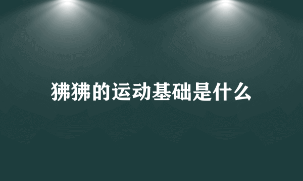 狒狒的运动基础是什么