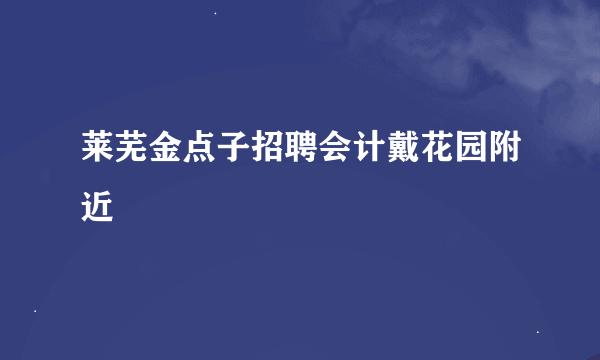 莱芜金点子招聘会计戴花园附近