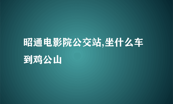 昭通电影院公交站,坐什么车到鸡公山