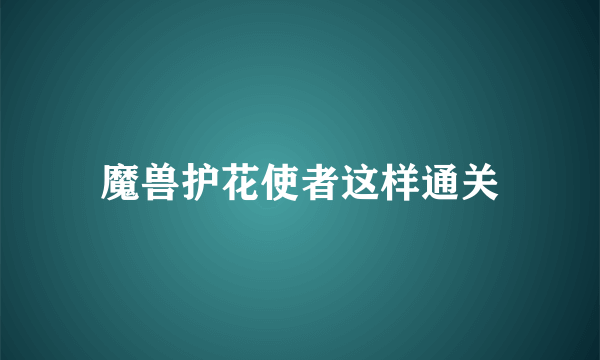 魔兽护花使者这样通关