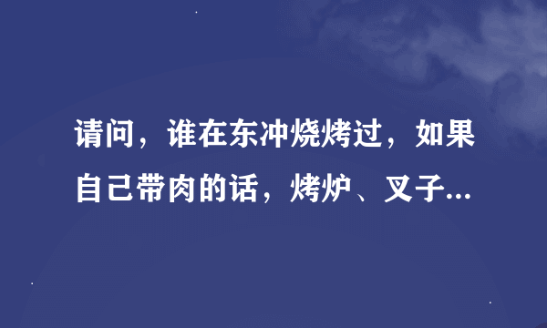 请问，谁在东冲烧烤过，如果自己带肉的话，烤炉、叉子等等还有木炭等是分开算钱还是一起多少钱。