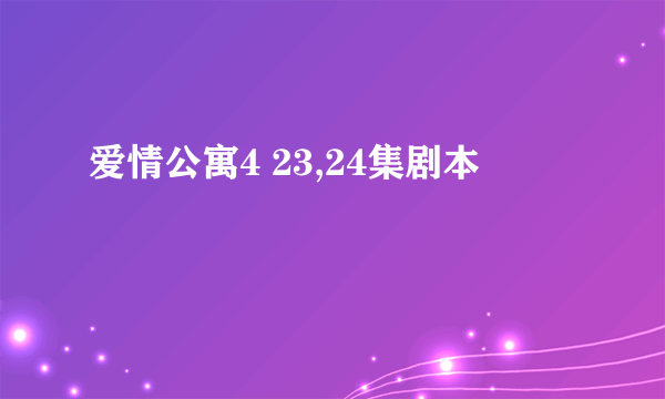 爱情公寓4 23,24集剧本