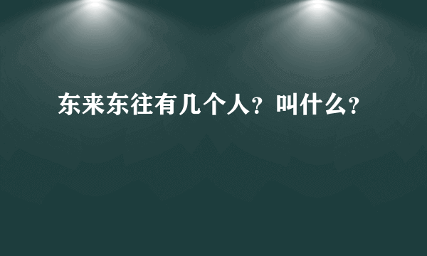 东来东往有几个人？叫什么？