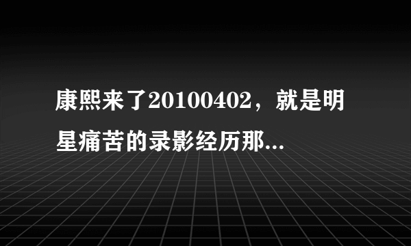 康熙来了20100402，就是明星痛苦的录影经历那集，小S说的是谁？