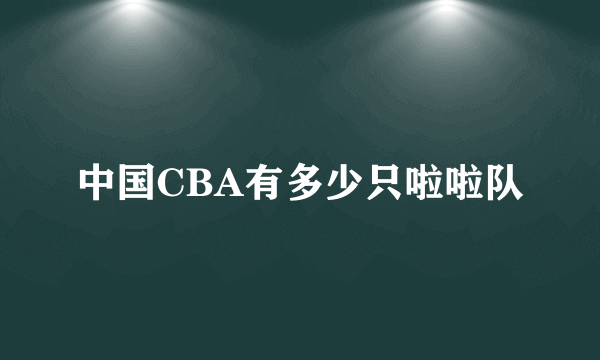 中国CBA有多少只啦啦队