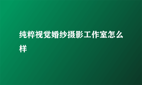 纯粹视觉婚纱摄影工作室怎么样