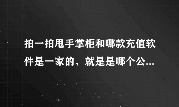 拍一拍甩手掌柜和哪款充值软件是一家的，就是是哪个公司旗下的。