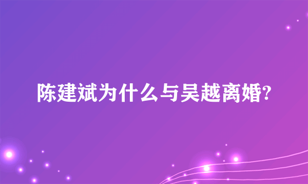 陈建斌为什么与吴越离婚?