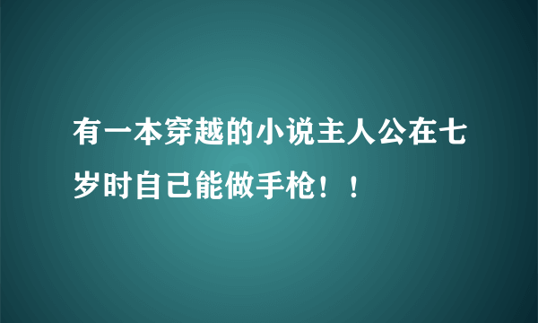 有一本穿越的小说主人公在七岁时自己能做手枪！！