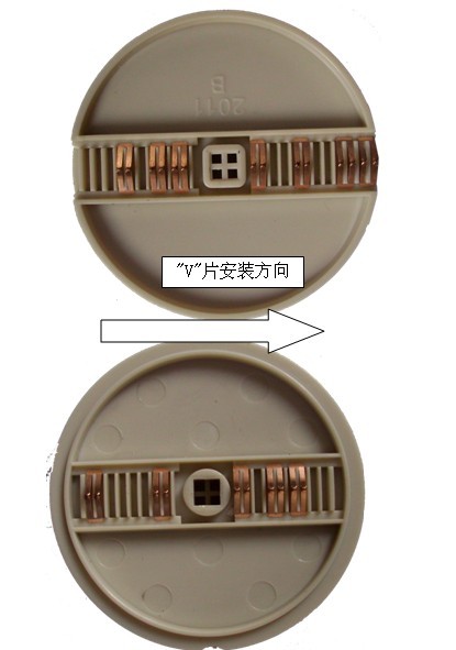 请帮忙,火急,哪位有胜利VC9805A+万用表的档位盘的簧片位置图？