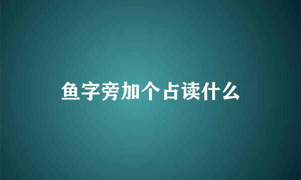 鱼字旁加个占读什么