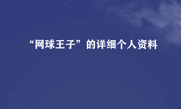 “网球王子”的详细个人资料