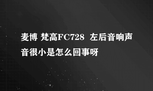 麦博 梵高FC728  左后音响声音很小是怎么回事呀