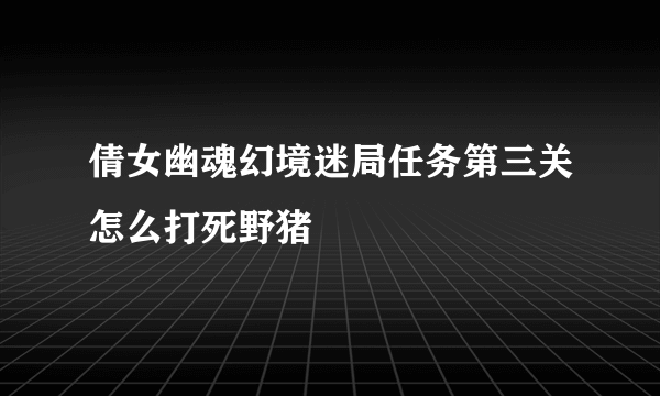 倩女幽魂幻境迷局任务第三关怎么打死野猪