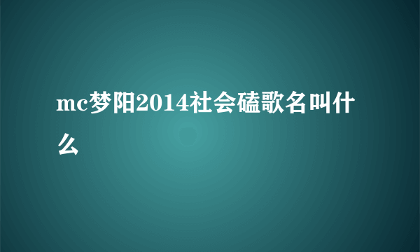 mc梦阳2014社会磕歌名叫什么