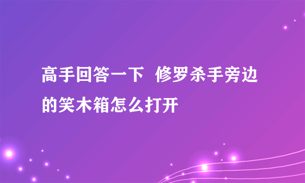 高手回答一下  修罗杀手旁边的笑木箱怎么打开