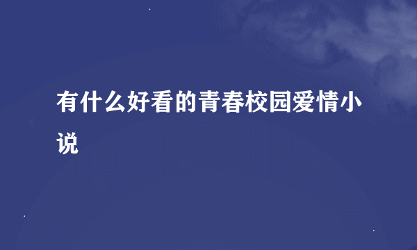 有什么好看的青春校园爱情小说