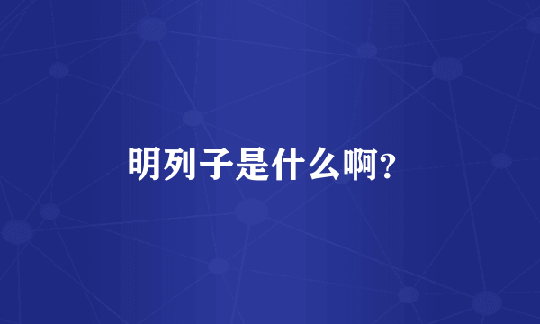 明列子是什么啊？