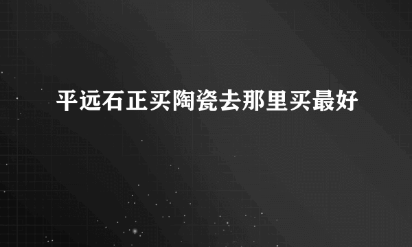 平远石正买陶瓷去那里买最好