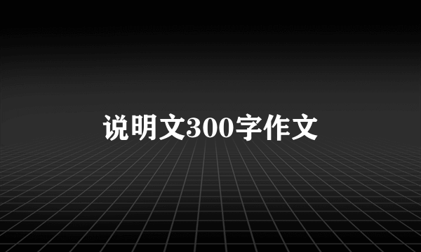 说明文300字作文