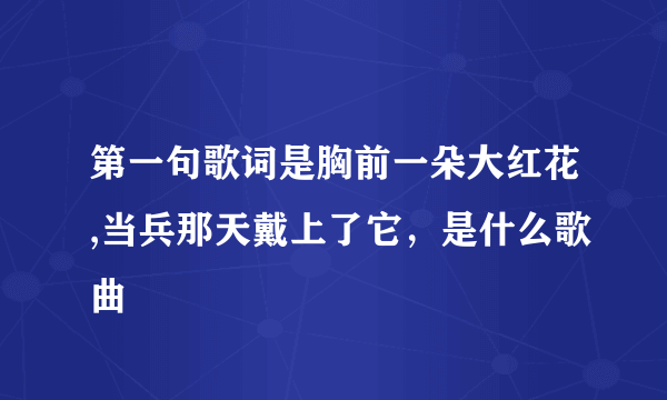 第一句歌词是胸前一朵大红花,当兵那天戴上了它，是什么歌曲